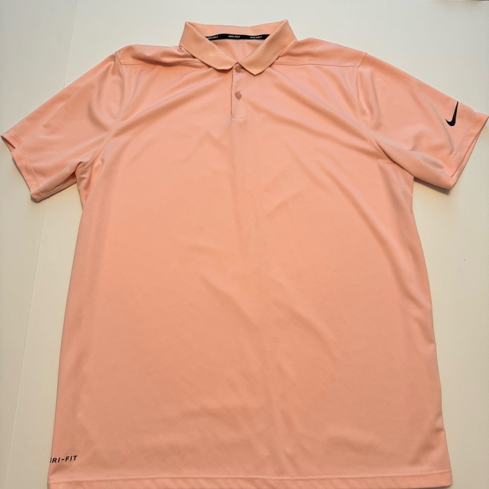 NIKE Golf Polo Shirt Dri Fit Pink Salmon